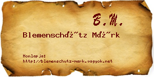 Blemenschütz Márk névjegykártya